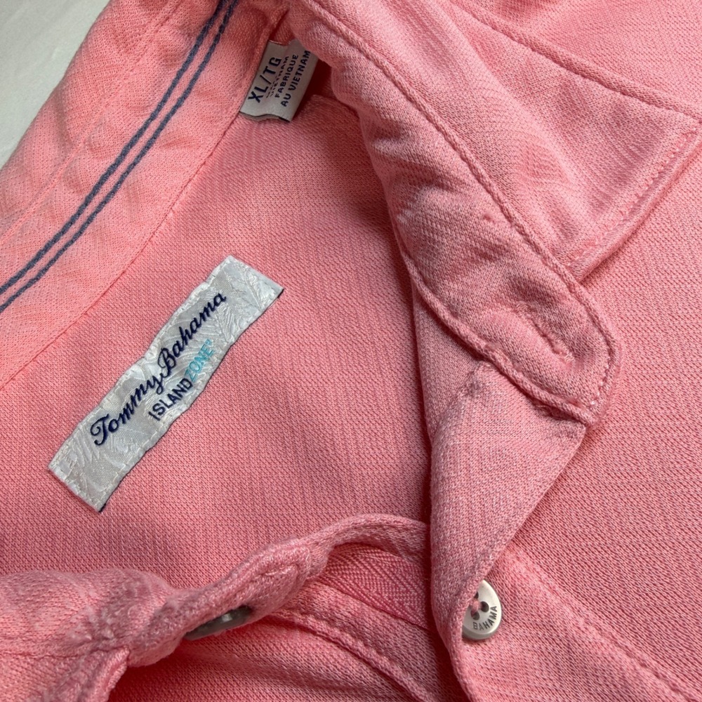 Tommy Bahama Polo Shirt Mens XL Pink IslandZone Short Sleeve ST225157 Men Good - Picture 2 of 9